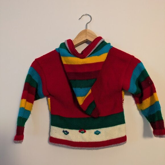 Peruvian hand knit zip-up sweater - Picture 2 of 2
